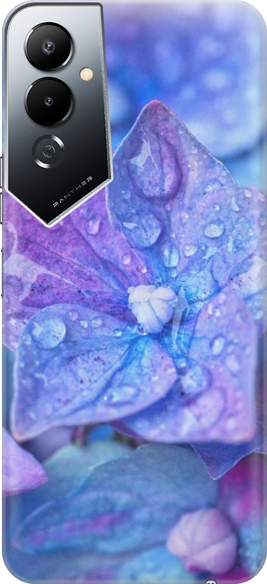 

Силиконовый чехол на Tecno Pova 4 с принтом "Голубой цветочек", Голубой;фиолетовый, 158042
