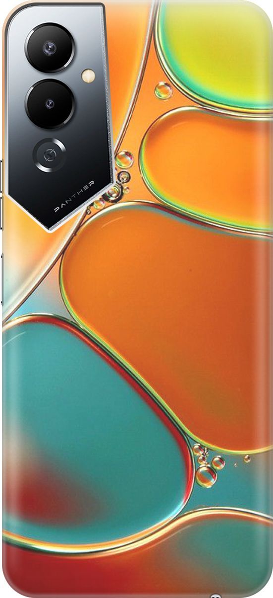 

Силиконовый чехол на Tecno Pova 4 с принтом "Разноцветные пузырьки", Голубой;оранжевый, 158034
