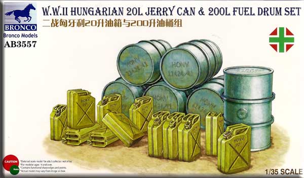 

Сборная модель Bronco 1/35 Wwii Hungarian 20L Jerry Can & 200L Fuel Drum AB3557