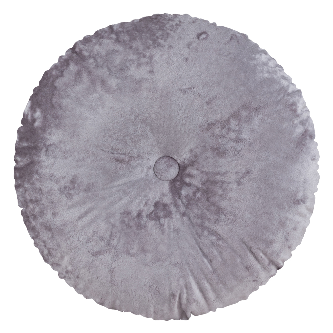 фото Декоративная подушка круглая бархат плюш с пуговицей zengintex, 40х40 см. светло-сиреневый