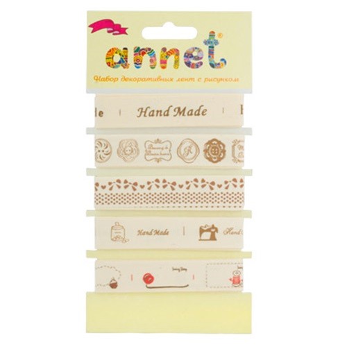 

Лента декоративная Annet Hand Made хлопковая, 16 мм, 1 м, 5 шт, Бежевый