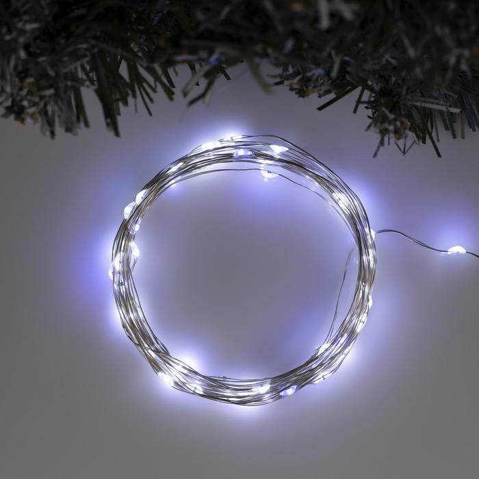

Светодиодная нить Luazon Lighting Нить роса 5198313 5 м белый холодный, Нить роса