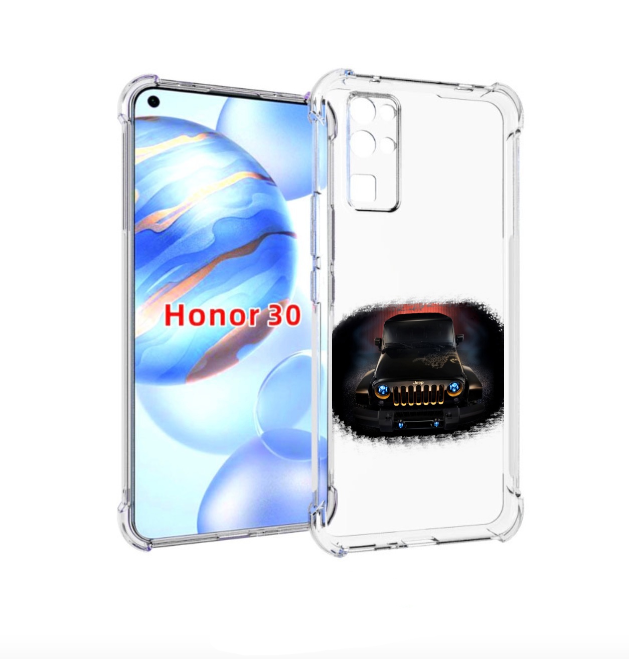 

Чехол бампер MyPads jeep джип 2 для Honor 30 (BMH-AN10) противоу, Прозрачный, Tocco