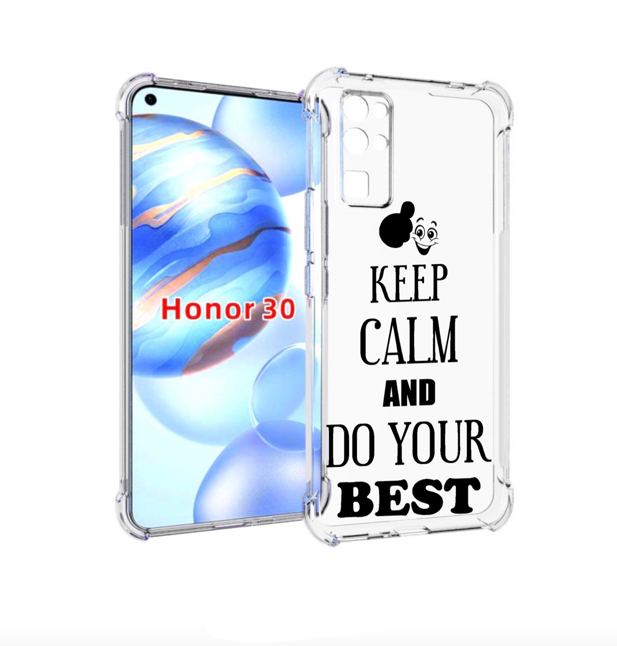 

Чехол бампер MyPads keep-calm-and для Honor 30 (BMH-AN10) против, Прозрачный, Tocco