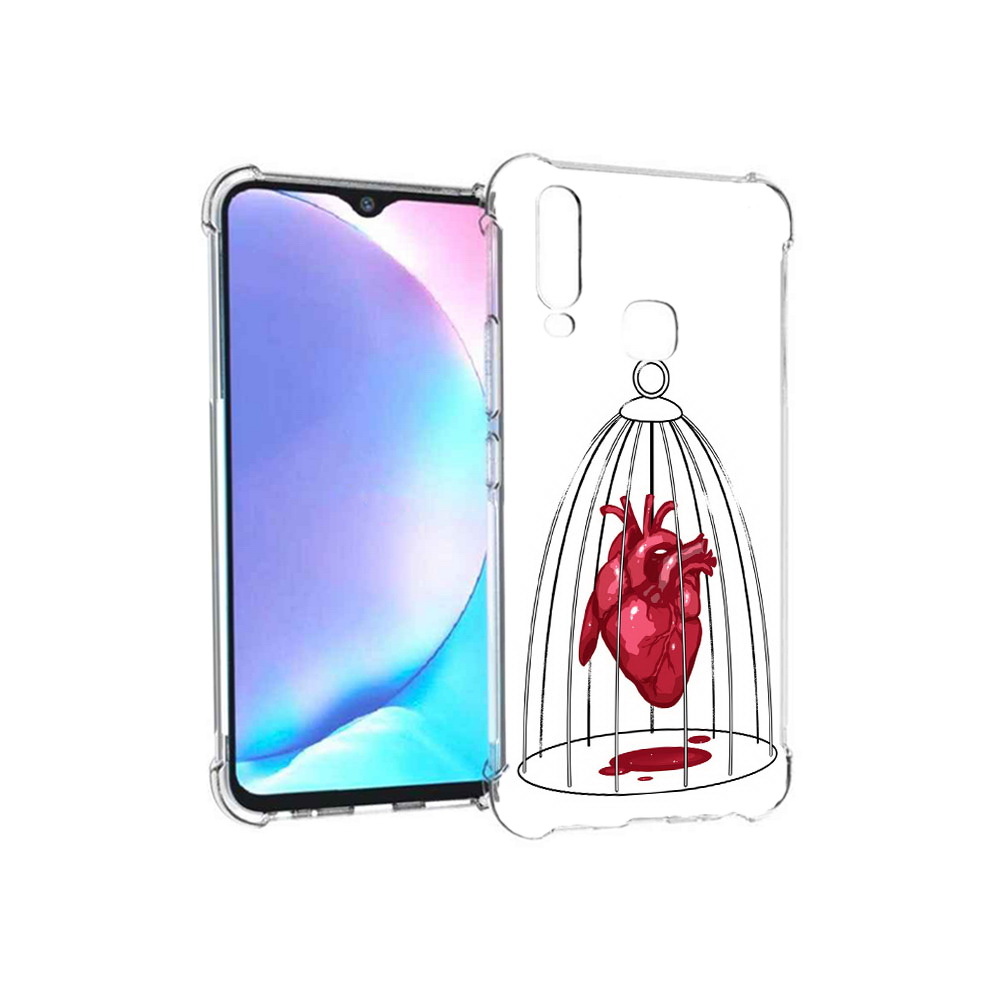 Чехол MyPads Tocco для Vivo Y17 сердце в клетке (PT136369.382.597)