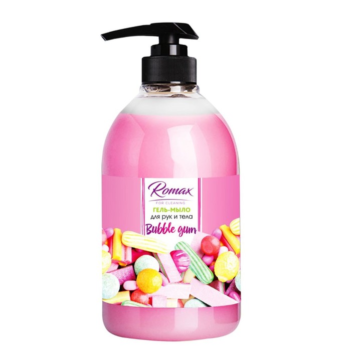Гель-мыло Romax Bubble Gum, 1 л жидкое мыло для рук сlean queen bubble gum 1л