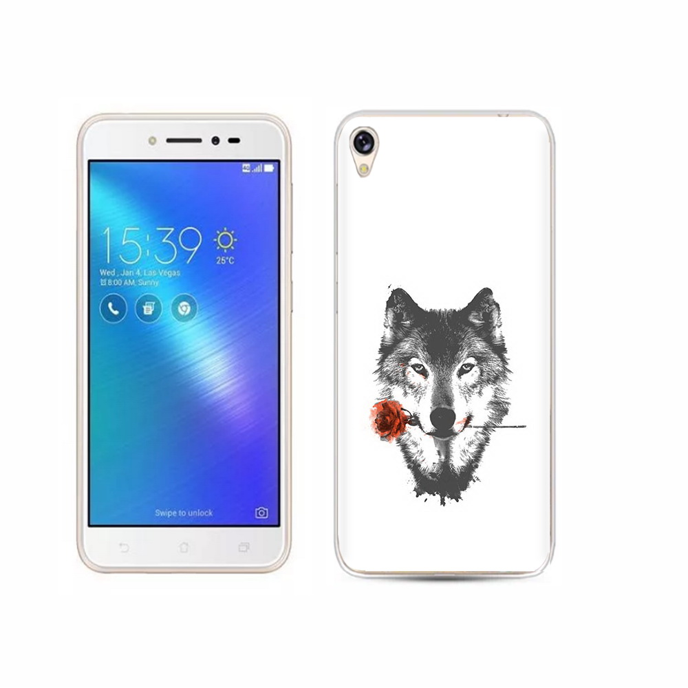 Чехол MyPads Tocco для Asus ZenFone Live (ZB501KL) волк с розой