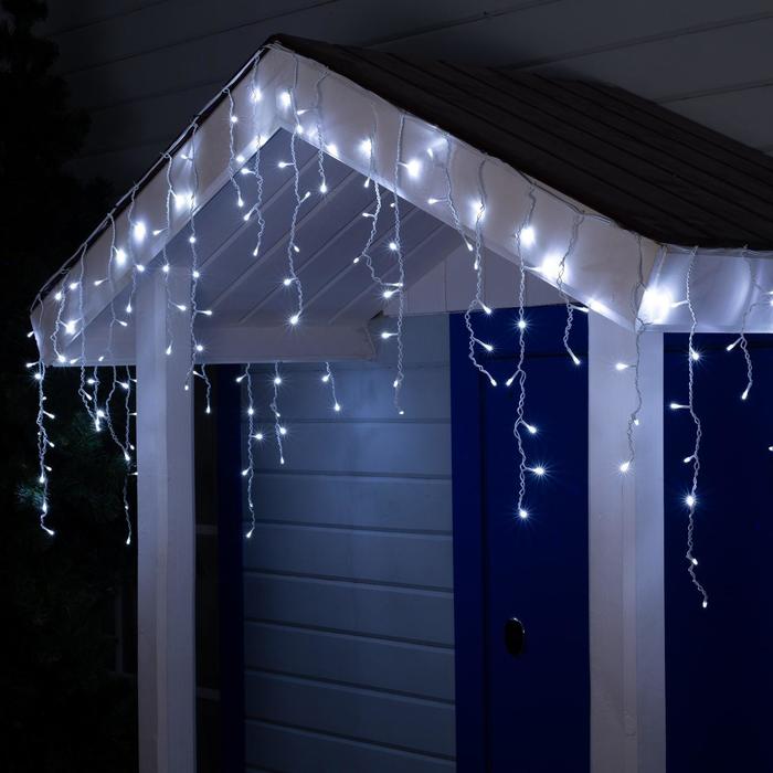

Luazon Lighting Гирлянда «Бахрома» 4x0.6 м, IP44, белая нить, 180 LED, свечение белое, 8