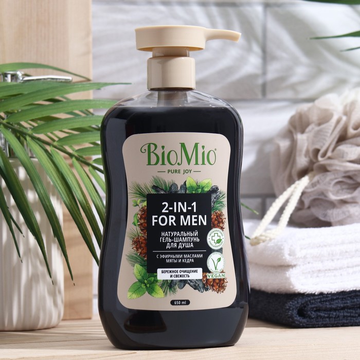 

Гель-шампунь мужской для душа BioMio BIO SHOWER BODY&HAIR GEL Мята и кедр, 650 мл