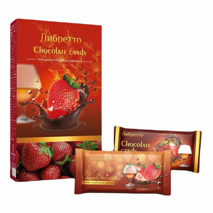 

Конфеты шоколадные Либретто Клубничное варенье 144 г