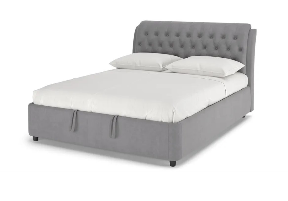 

Кровать полутораспальная Ellen 3, 120х200, Велюр Vip 2 Серый, Ellen 3