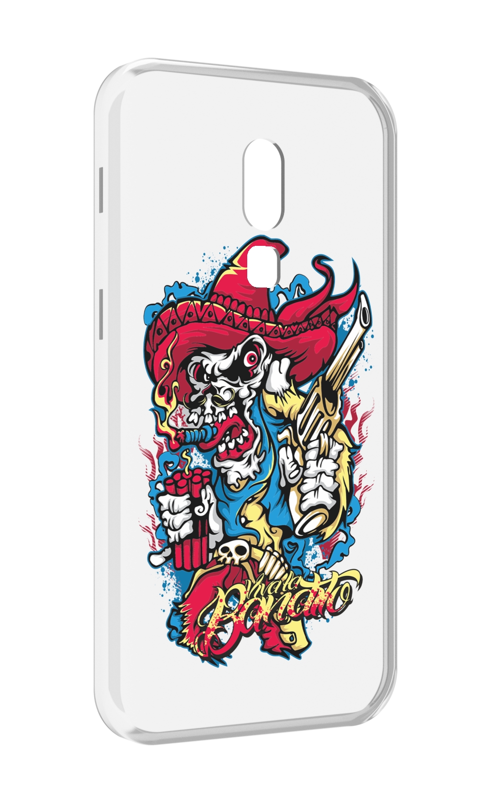 

Чехол MyPads нарисованный скелет с писталетом для Meizu V8, Прозрачный, Tocco