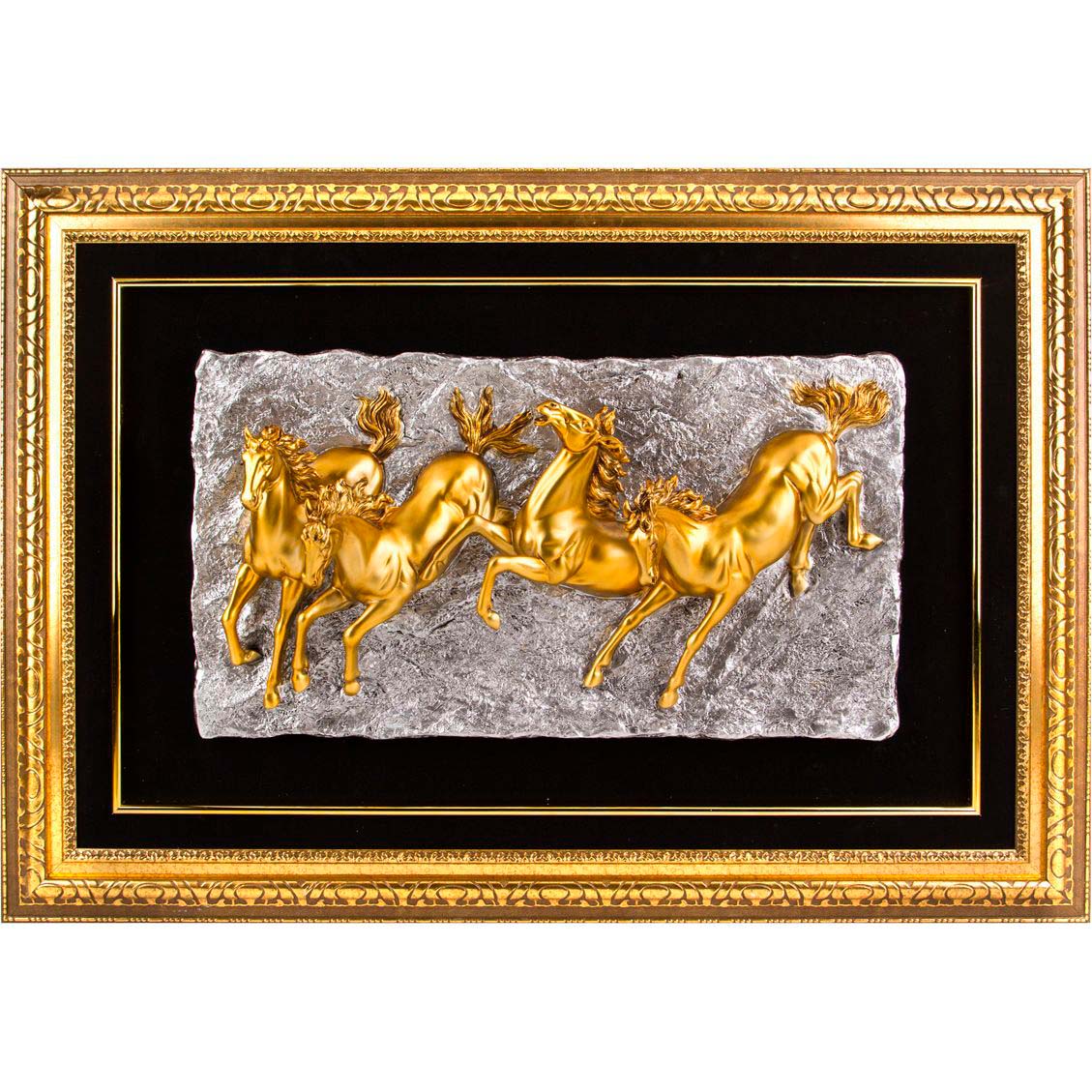 фото Lefard 50-375 панно лошади золото 85*120 см