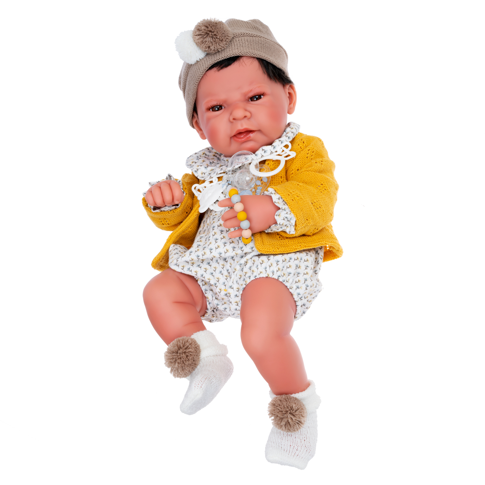 Кукла-пупс Antonio Juan Элис в желтом, 42 см, виниловая