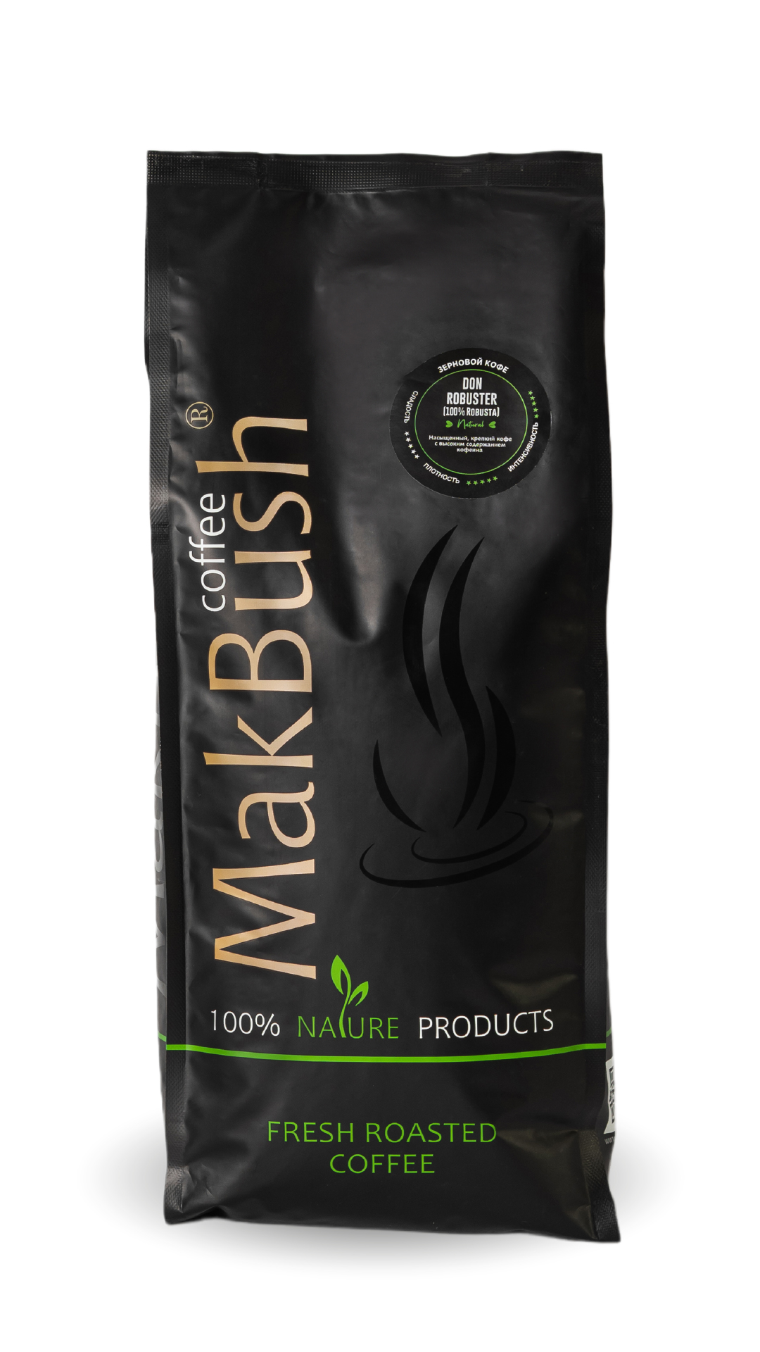 

Кофе в зёрнах MakBush Don Robuster, 100% робуста, крепкий, свежеобжаренный, 1 кг, КК14