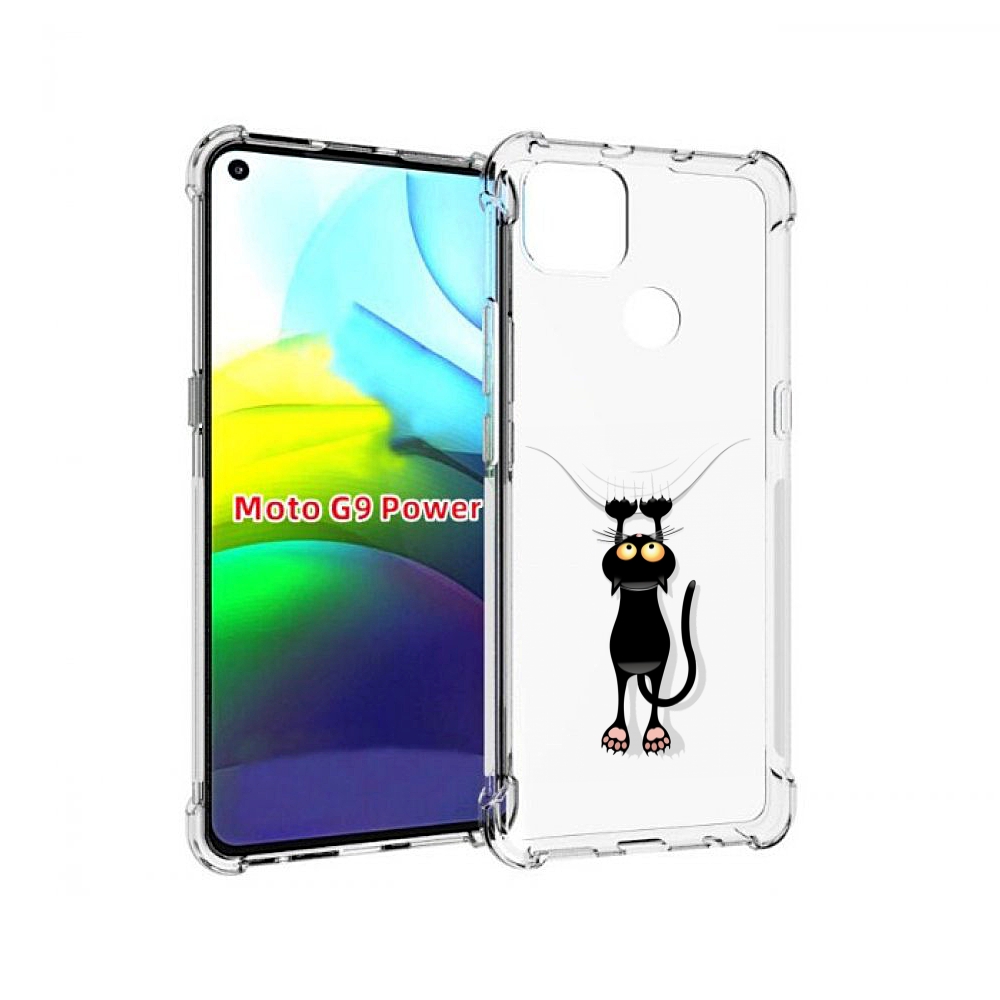 

Чехол MyPads Висячий-кот для Motorola Moto G9 Power, Прозрачный, Tocco