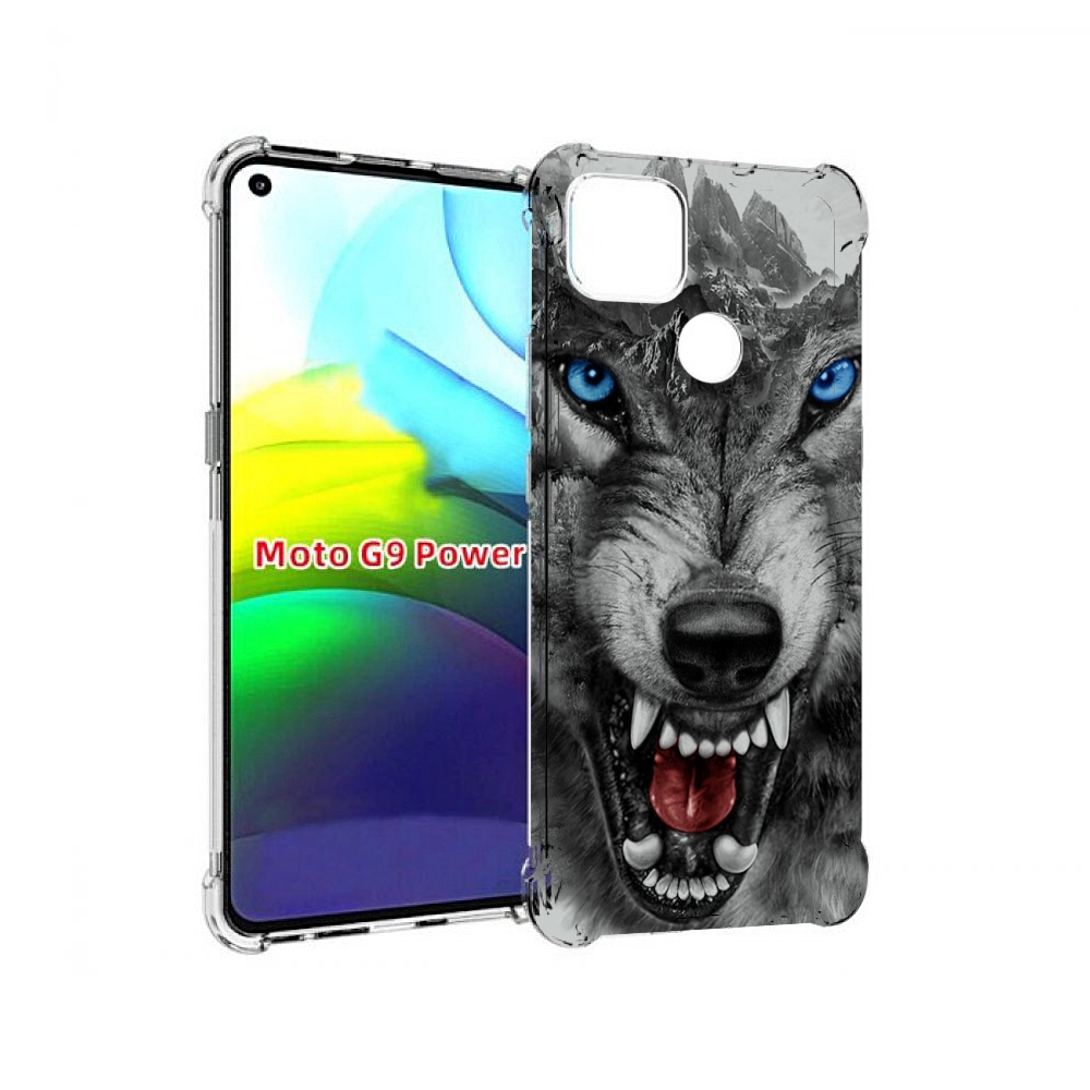 

Чехол MyPads Волк-частица мужской для Motorola Moto G9 Power, Прозрачный, Tocco