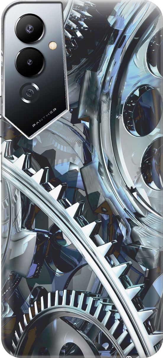 

Силиконовый чехол на Tecno Pova 4 с принтом "Стальные шестеренки", Серый;черный, 158047