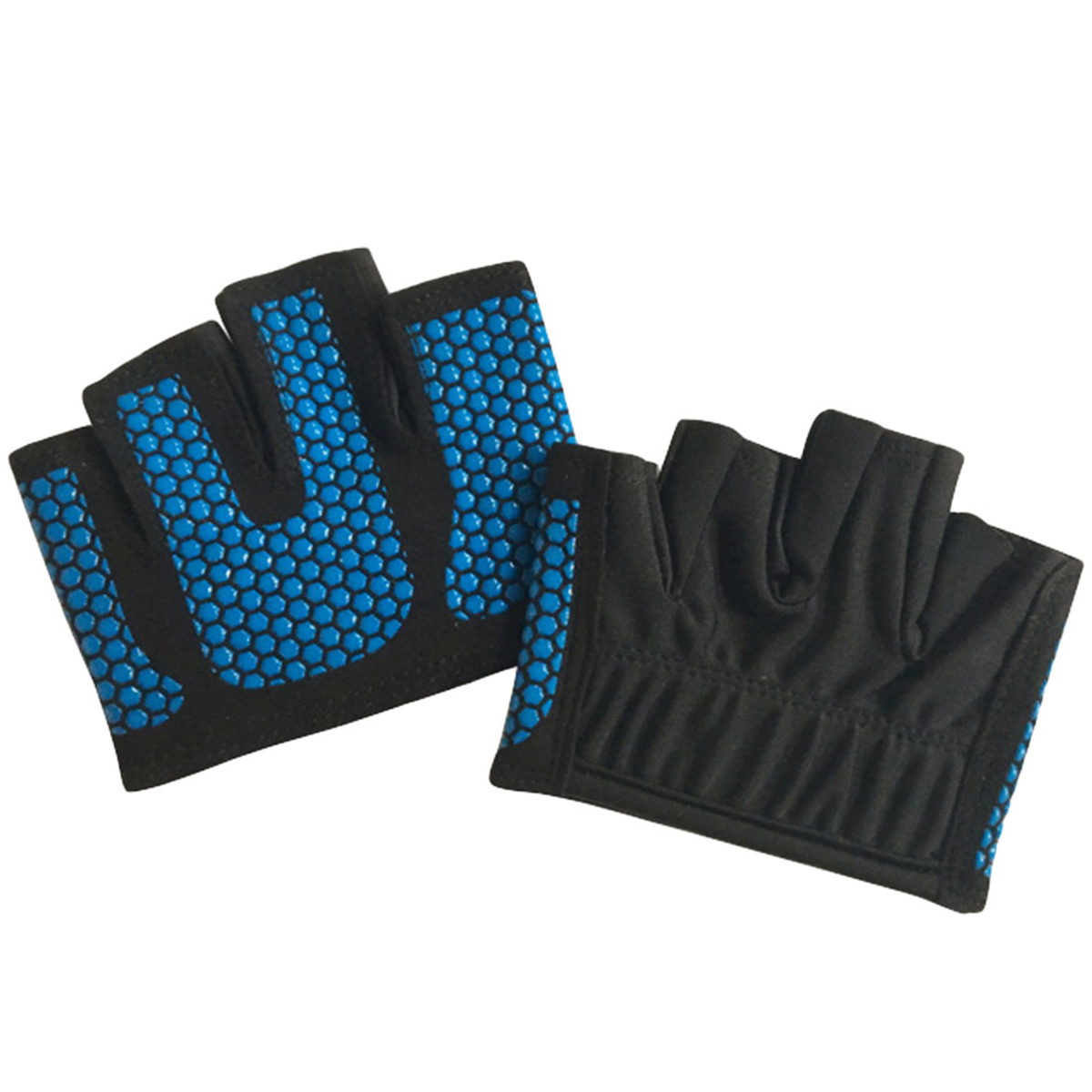 фото Перчатки для фитнеса, укороченные, голубой, размер м, atlanterra at-glv1-03-m