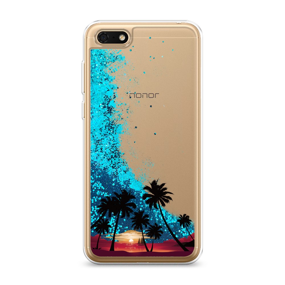 

Чехол Awog на Honor 7A/Y5 Prime 2018/Y5 2018 "Закат и пальмы", Разноцветный, 66393-1