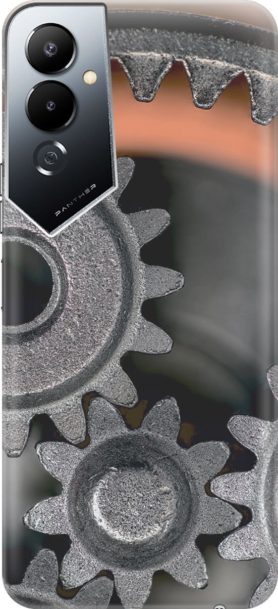 

Силиконовый чехол на Tecno Pova 4 с принтом "Шестеренки", Оранжевый;серый, 158047