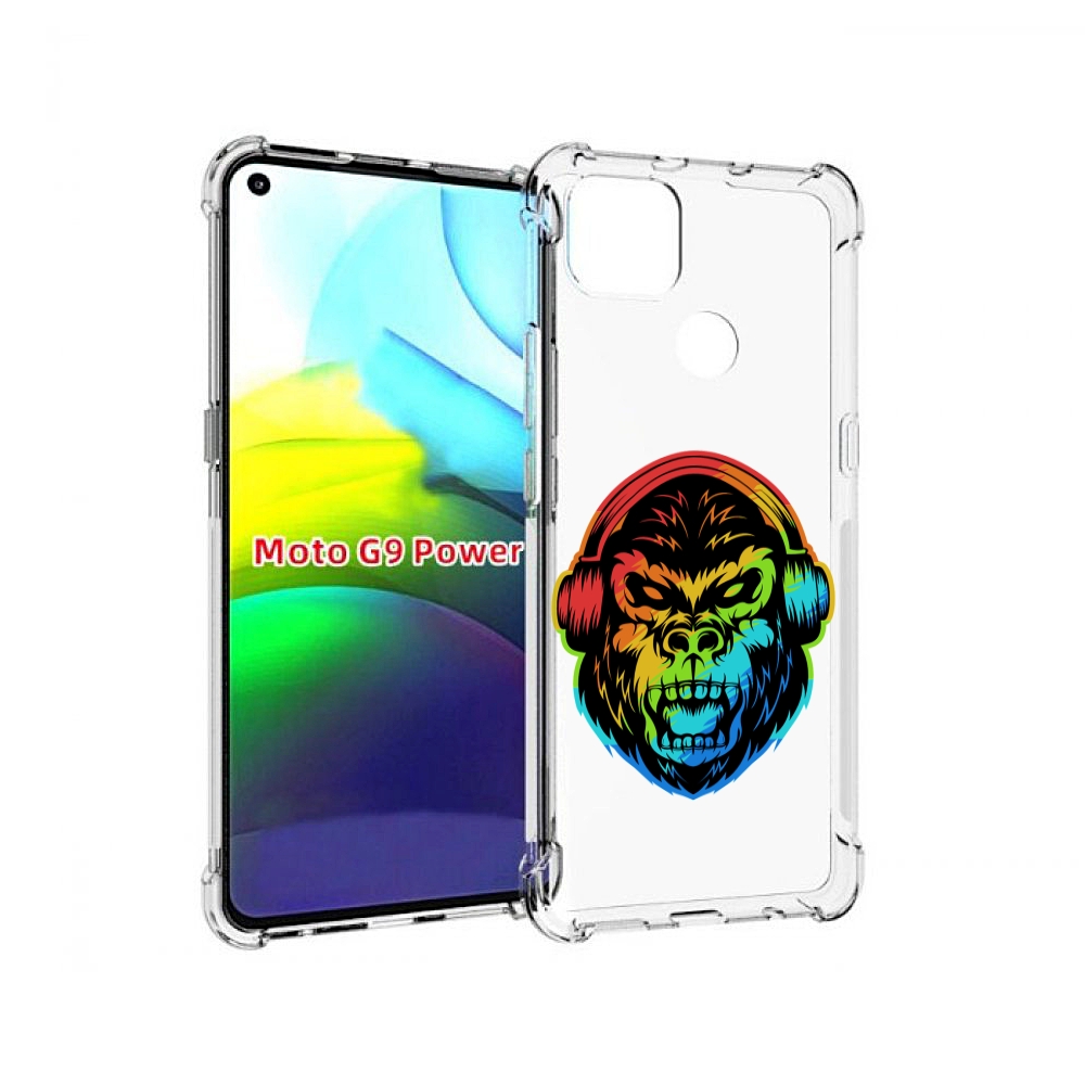 

Чехол MyPads Горилла-в-наушниках для Motorola Moto G9 Power, Прозрачный, Tocco