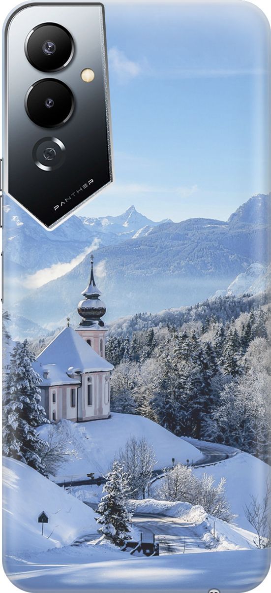 

Силиконовый чехол на Tecno Pova 4 с принтом "Заснеженные горы", Голубой;синий, 158039