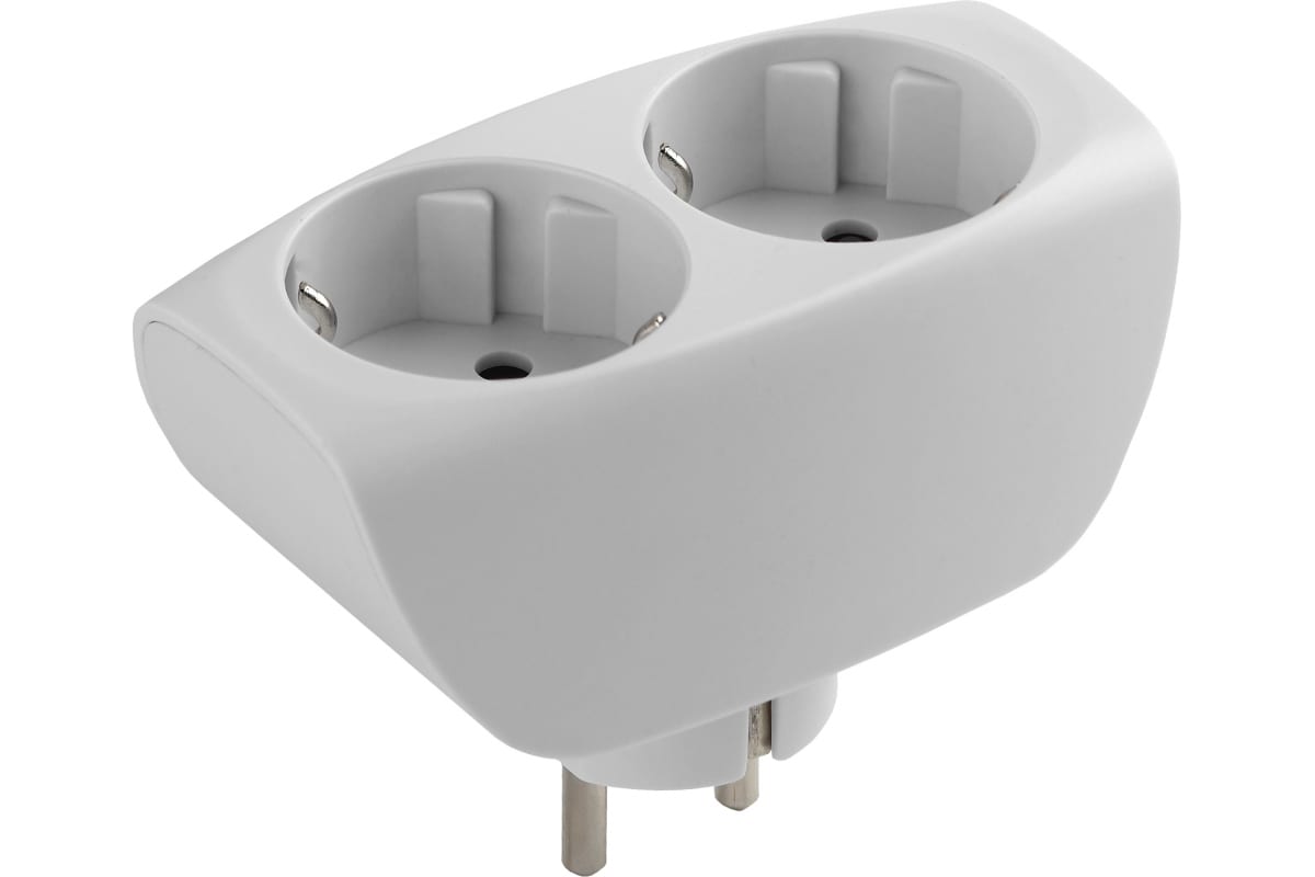 

Двойник Эра SP-2e-W с заземлением со шторками белый