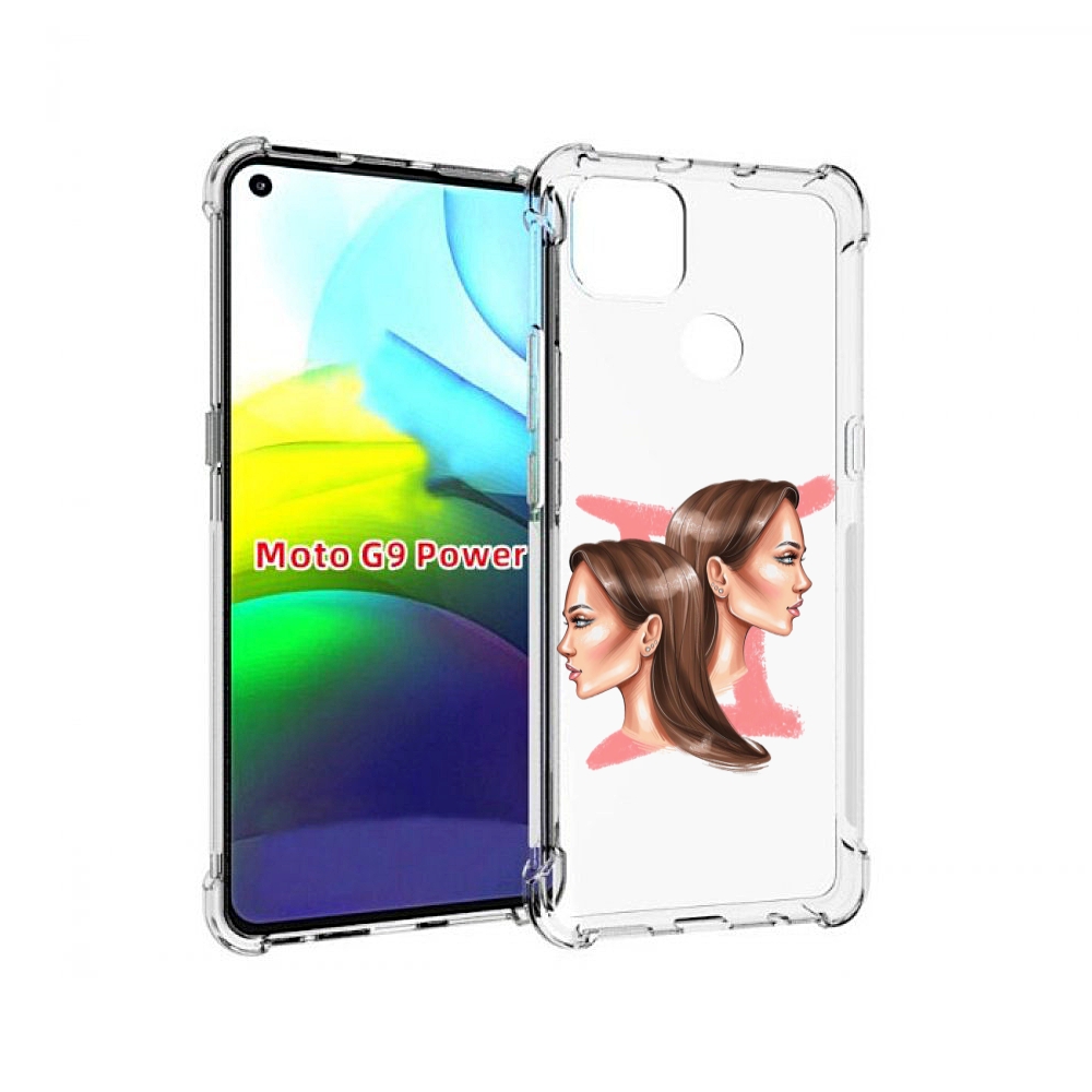 

Чехол MyPads Девушка-Близнецы женский для Motorola Moto G9 Power, Прозрачный, Tocco