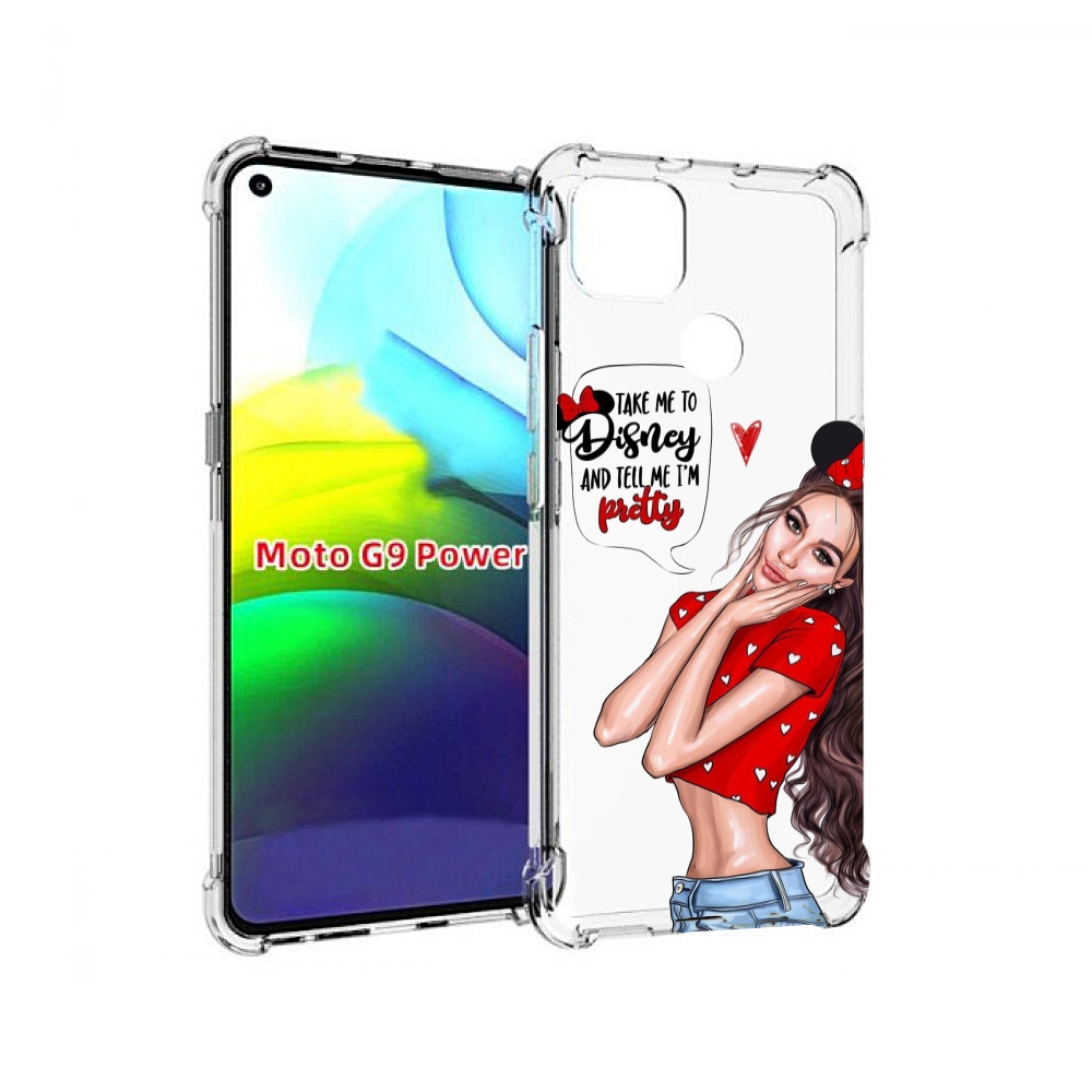 

Чехол MyPads Девушка-Мини женский для Motorola Moto G9 Power, Прозрачный, Tocco