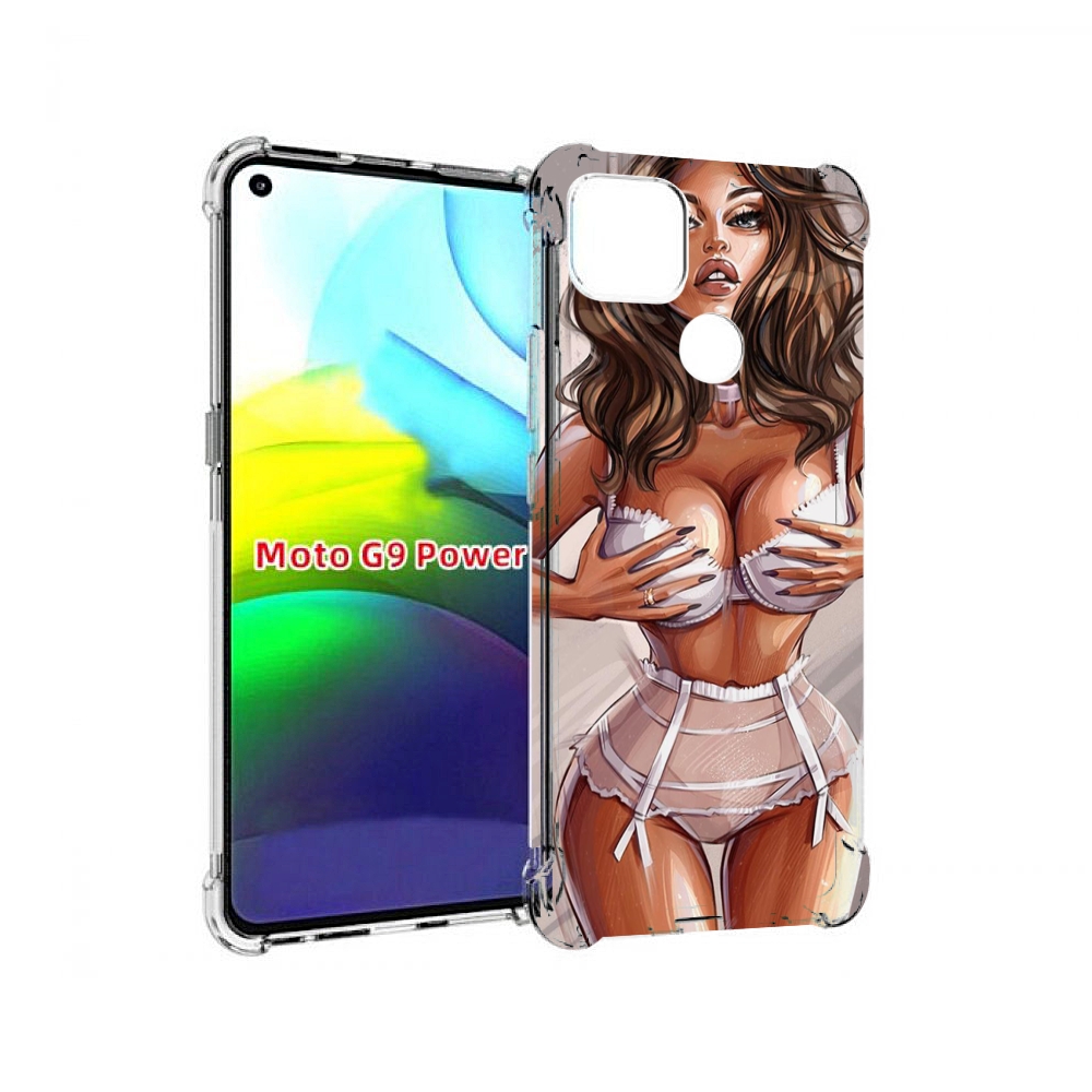 

Чехол MyPads Девушка-в-кружевном для Motorola Moto G9 Power, Прозрачный, Tocco