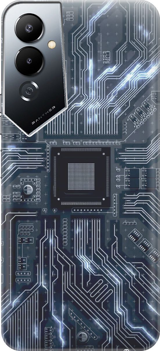 

Силиконовый чехол на Tecno Pova 4 с принтом "Синяя микросхема", Белый;серый, 158047
