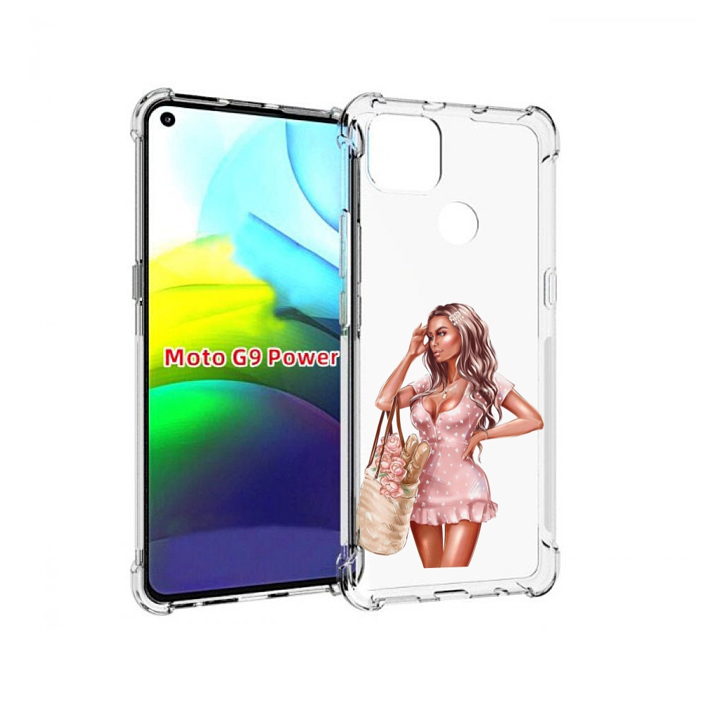 

Чехол MyPads Девушка-в-мини-платье женский для Motorola Moto G9 Power, Прозрачный, Tocco
