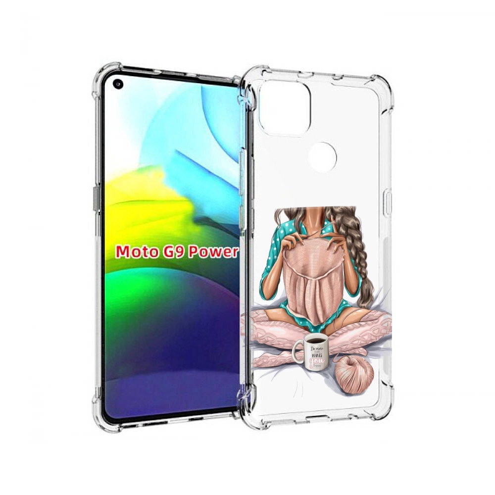 

Чехол MyPads Девушка-вяжет женский для Motorola Moto G9 Power, Прозрачный, Tocco