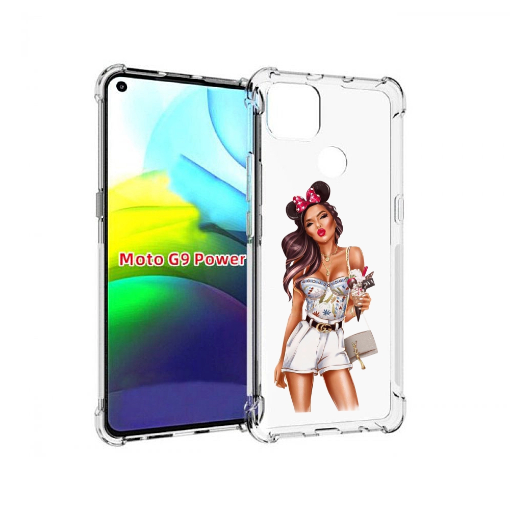 

Чехол MyPads Девушка-микки для Motorola Moto G9 Power, Прозрачный, Tocco