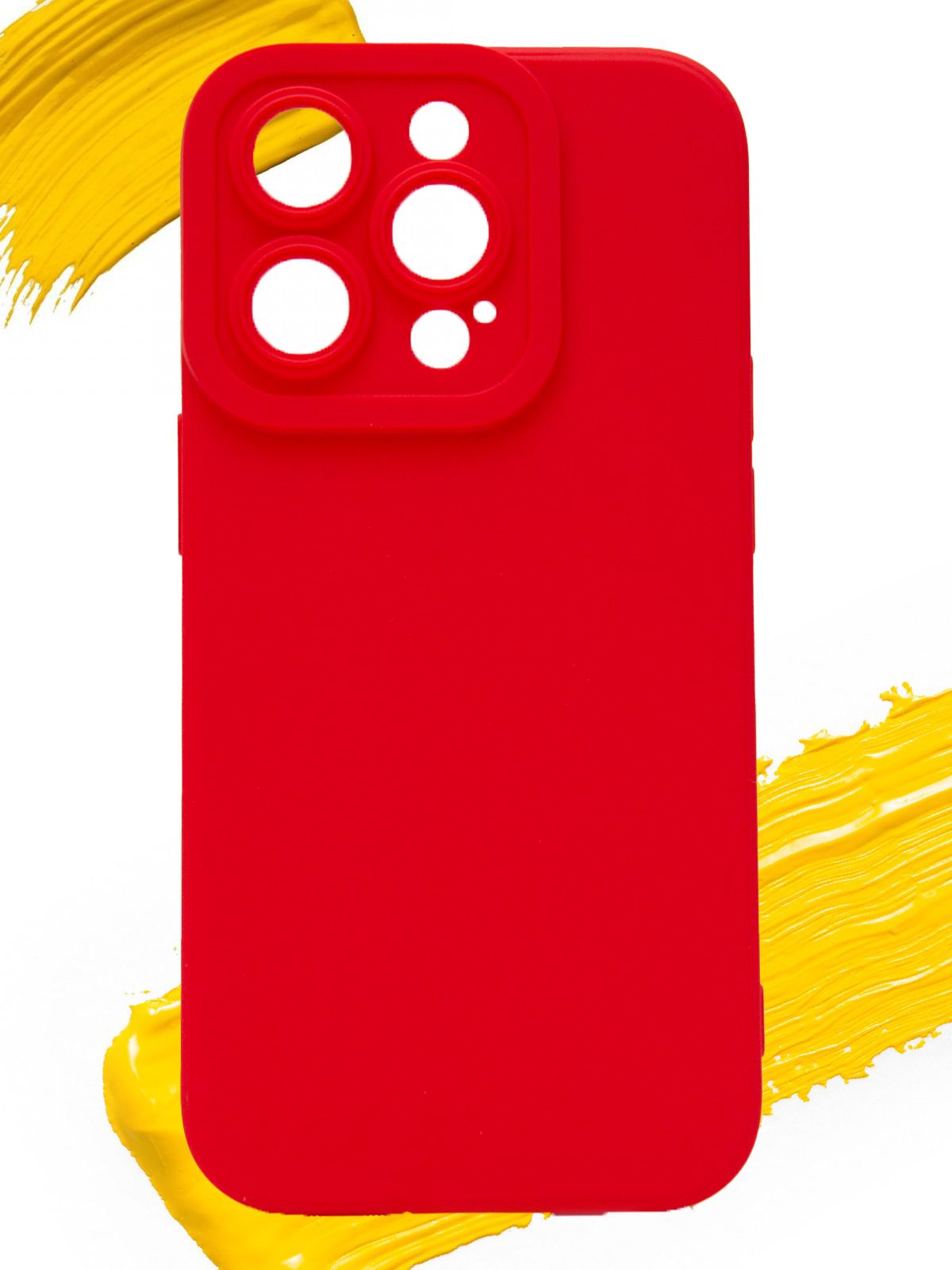 

Чехол для Apple iPhone 14 Pro с полной защитой камеры, красный, Silicone case
