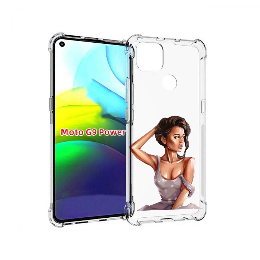 

Чехол MyPads Девушка-с-прической женский для Motorola Moto G9 Power, Прозрачный, Tocco