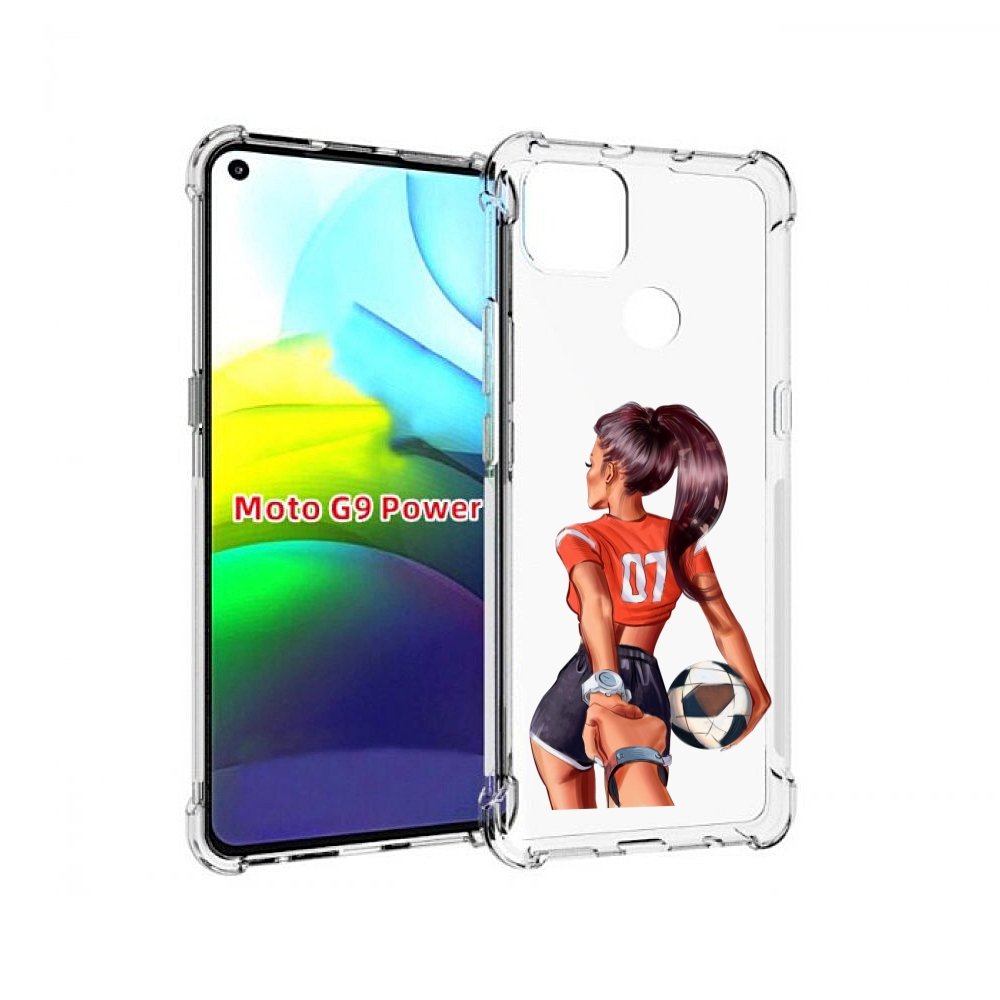 

Чехол MyPads Девушка-футболистка женский для Motorola Moto G9 Power, Прозрачный, Tocco