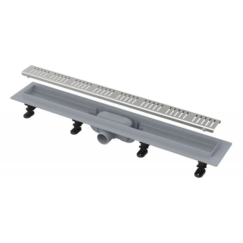 

Водоотводящий желоб Alcaplast APZ10-650 Simple с решеткой, горизонтальный выпуск, Серый