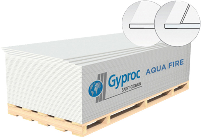 

GYPROC Aqua Fire плита негорючая влагостойкая 2500х1200х12,5мм (3,0 кв.м.)