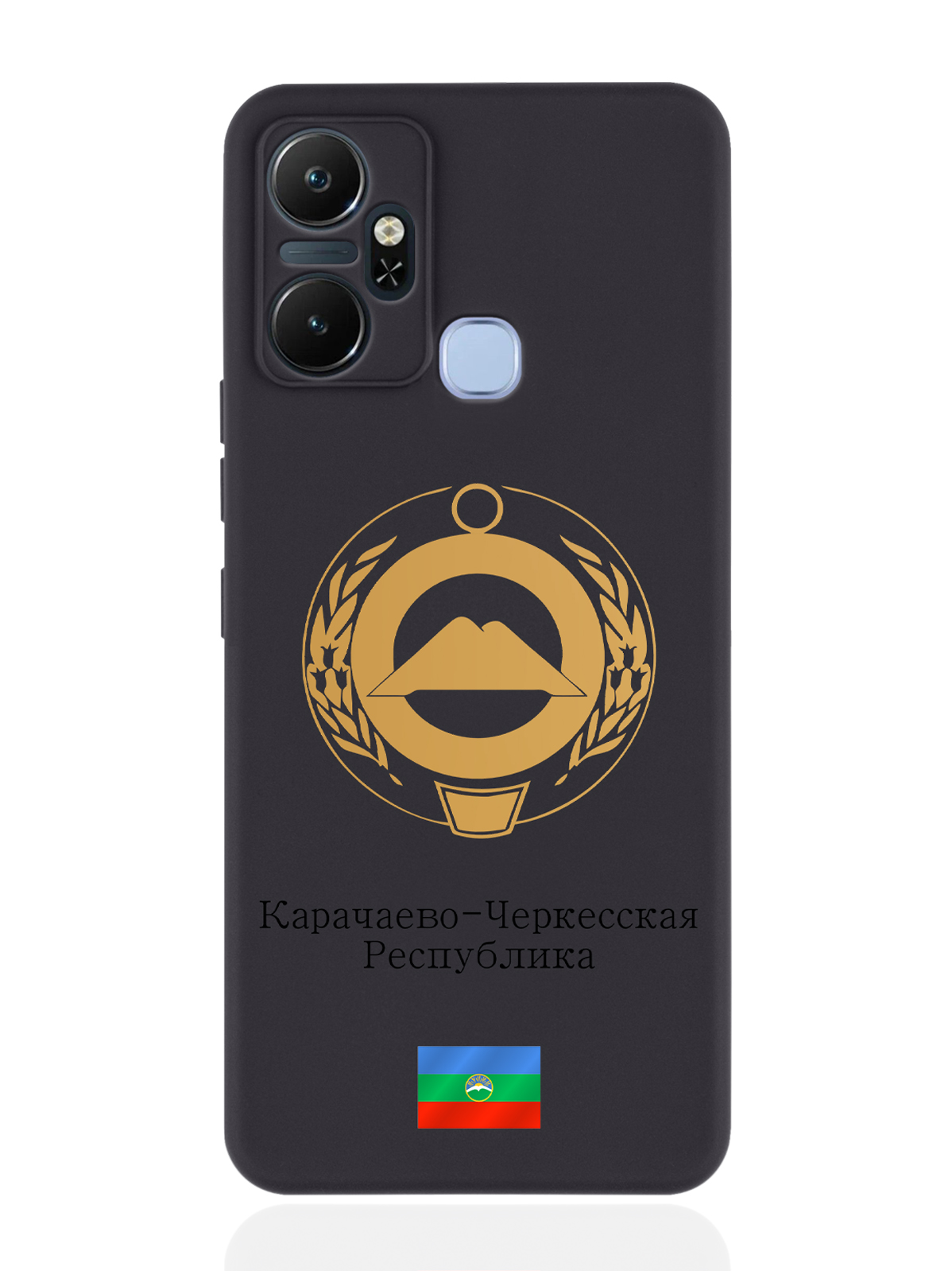 

Чехол SignumCase для Infinix Smart 6 Plus Золотой Герб Карачаево-Черкесии черный, Золотистый;черный
