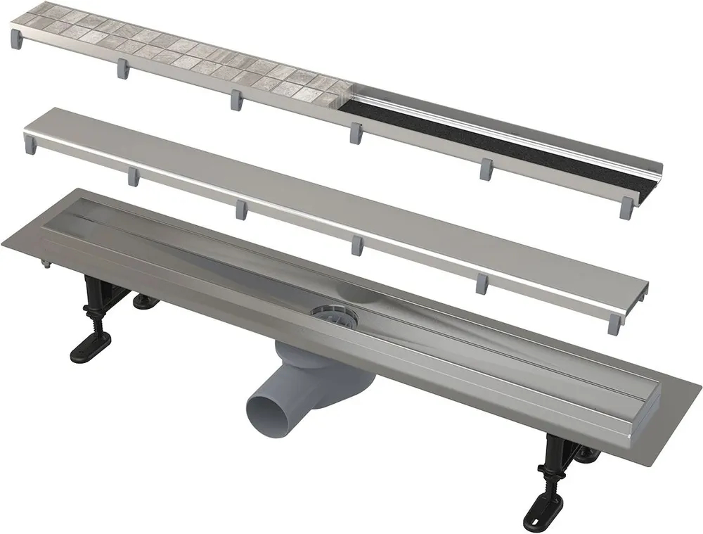 

Душевой лоток AlcaPlast APZ13-DOUBLE9 с решеткой и опорами, 550 мм, Хром