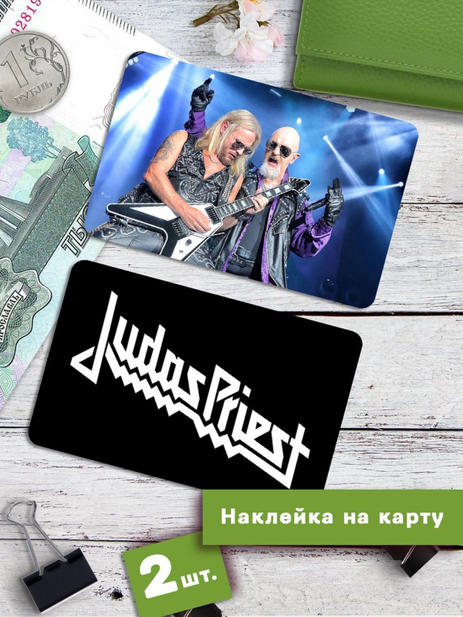 

Наклейки на банковскую карту Клейкие Наклейки Judas Priest SNKA_249, 2 шт