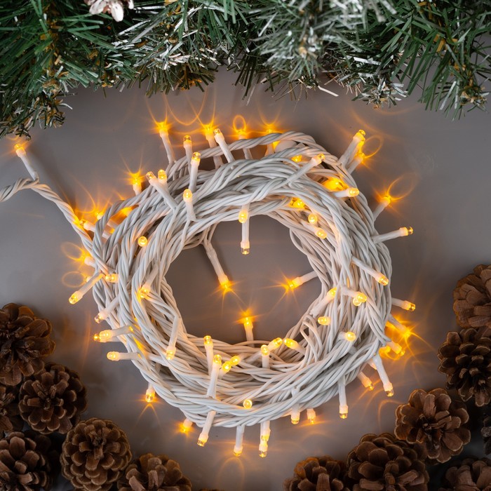 

Световая гирлянда новогодняя Luazon Lighting Нить 1080036 10 м желтый, Нить