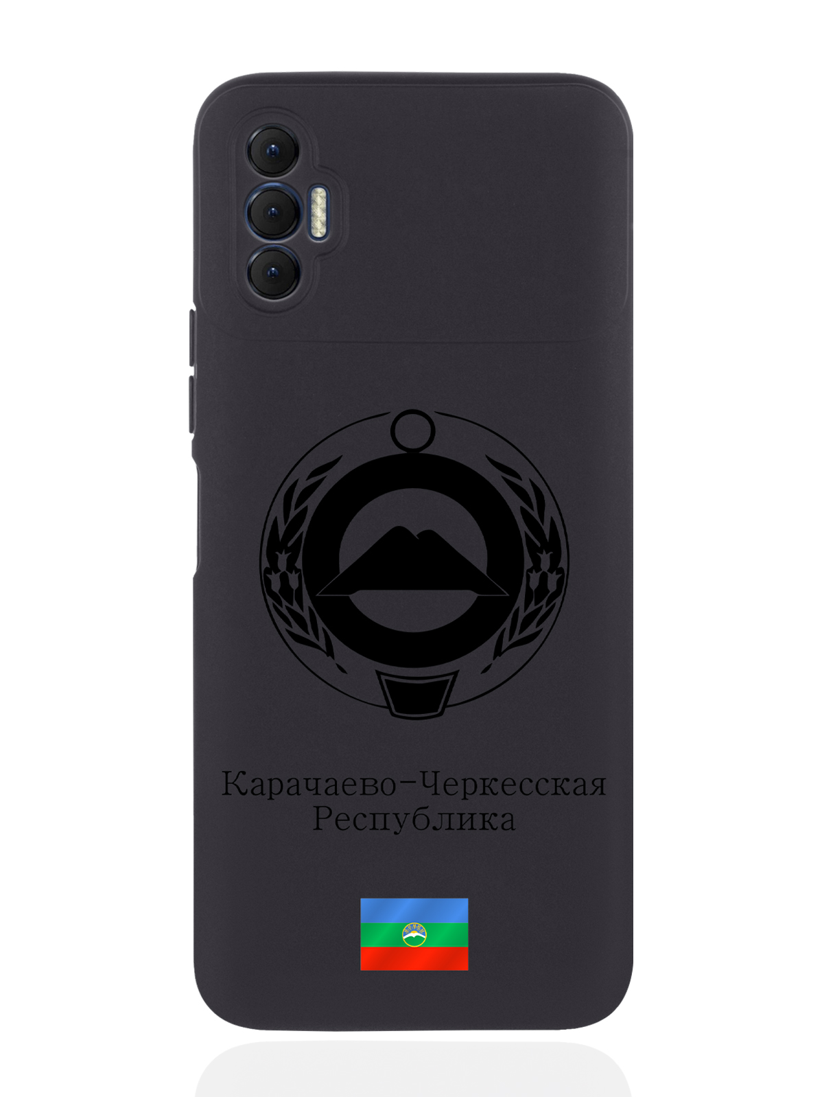 

Чехол SignumCase для Tecno Spark 8P Черный лаковый Герб Карачаево-Черкесии черный