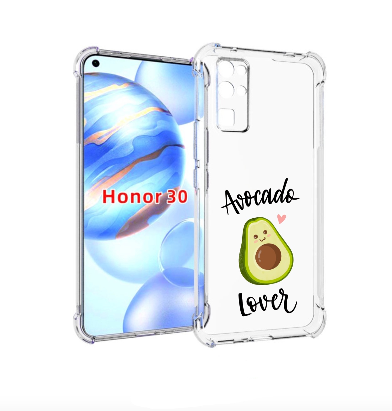 

Чехол бампер MyPads Авокадо-любовь для Honor 30 (BMH-AN10) проти, Прозрачный, Tocco