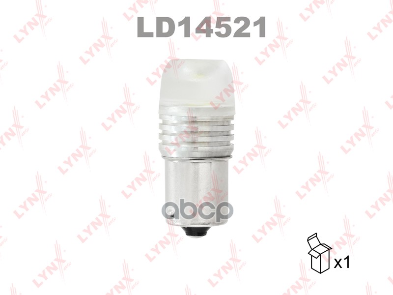 фото Лампа светодиодная 12v p21w 21w ba15s 12000k lynxauto led 1 шт. картон s25 ld14521 led p21