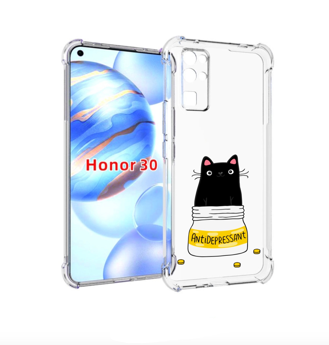 

Чехол бампер MyPads Антидеприсан для Honor 30 (BMH-AN10) противо, Прозрачный, Tocco