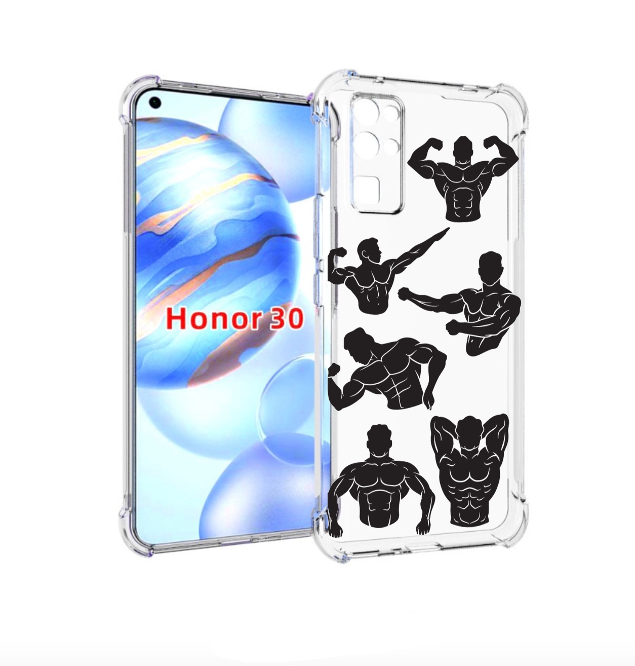 

Чехол бампер MyPads Атлет мужской для Honor 30 (BMH-AN10) против, Прозрачный, Tocco