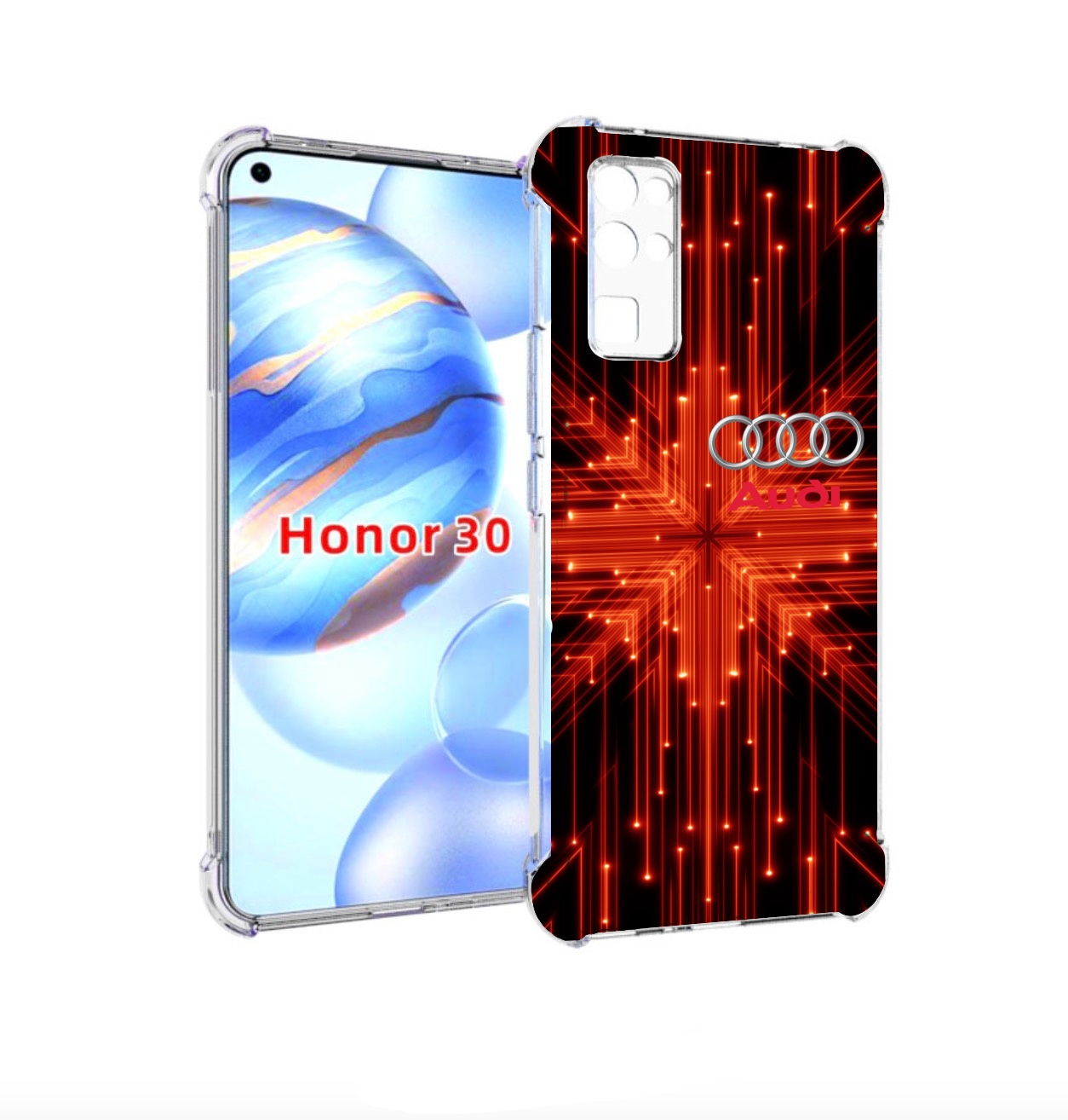 

Чехол бампер MyPads Ауди-на-неоновом-фоне для Honor 30 (BMH-AN10, Прозрачный, Tocco